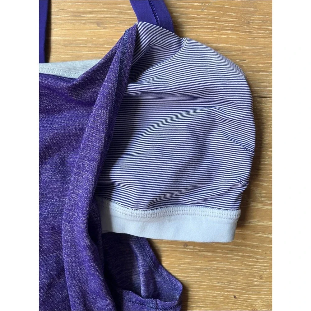 Lululemon Tank Bundle of 2 Size 10 Rest Less Heather Purple Turquoise Scoop Neck